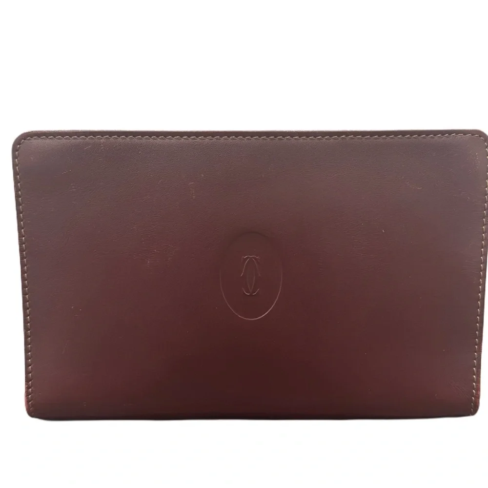 Cartier pouch mast line Bordeaux Women Men Authentic - Picture 1 of 6